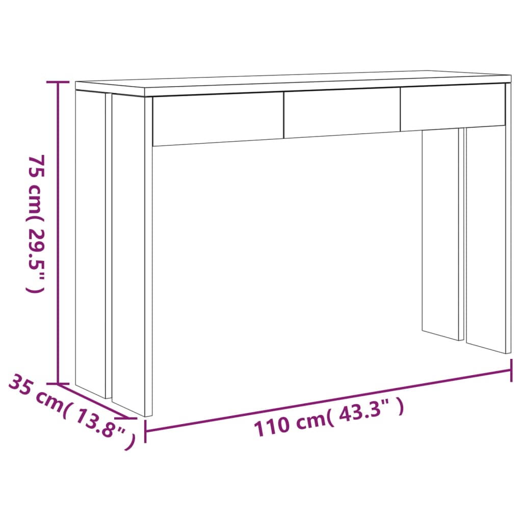 Τραπέζι Κονσόλα 110 x 35 x 75 εκ. από Μασίφ Ξύλο Teak - Pakobazaar