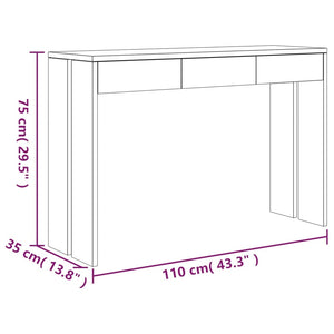 Τραπέζι Κονσόλα 110 x 35 x 75 εκ. από Μασίφ Ξύλο Teak - Pakobazaar