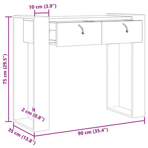 Τραπέζι Κονσόλα 90 x 35 x 75 εκ. από Μασίφ Ξύλο Teak