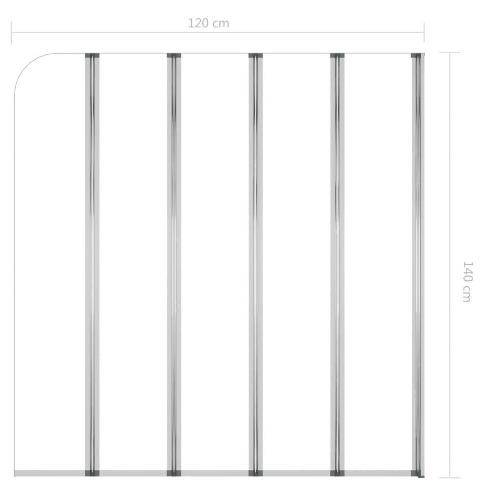 Καμπίνα Μπανιέρας Διαφανής 120 x 140 εκ. από Ψημένο Γυαλί - PAKOBAZAAR