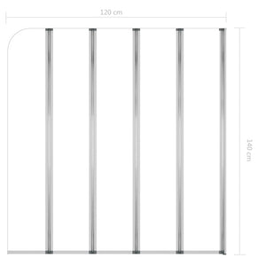 Καμπίνα Μπανιέρας Διαφανής 120 x 140 εκ. από Ψημένο Γυαλί - PAKOBAZAAR