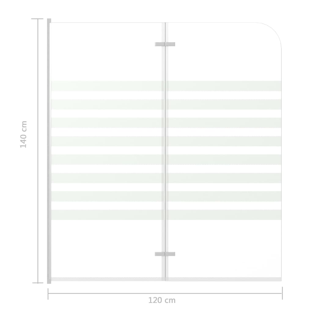 Καμπίνα Μπανιέρας 120 x 140 εκ. από Ψημένο Γυαλί Ριγέ - PAKOBAZAAR