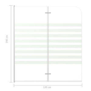Καμπίνα Μπανιέρας 120 x 140 εκ. από Ψημένο Γυαλί Ριγέ - PAKOBAZAAR