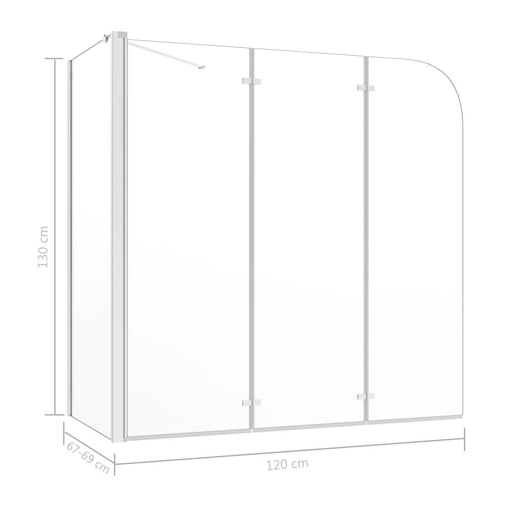 Καμπίνα Μπανιέρας Διαφανής 120 x 69 x 130 εκ. Ψημένο Γυαλί - PAKOBAZAAR