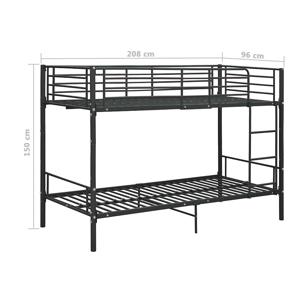 Κουκέτα Μαύρη 90 x 200 εκ. Μεταλλική - PAKOBAZAAR