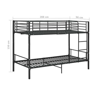 Κουκέτα Μαύρη 90 x 200 εκ. Μεταλλική - PAKOBAZAAR