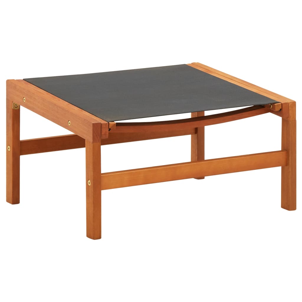 Πολυθρόνα Κήπου με Υποπόδιο Μασίφ Ξύλο Ευκαλύπτου / Textilene - Pakobazaar