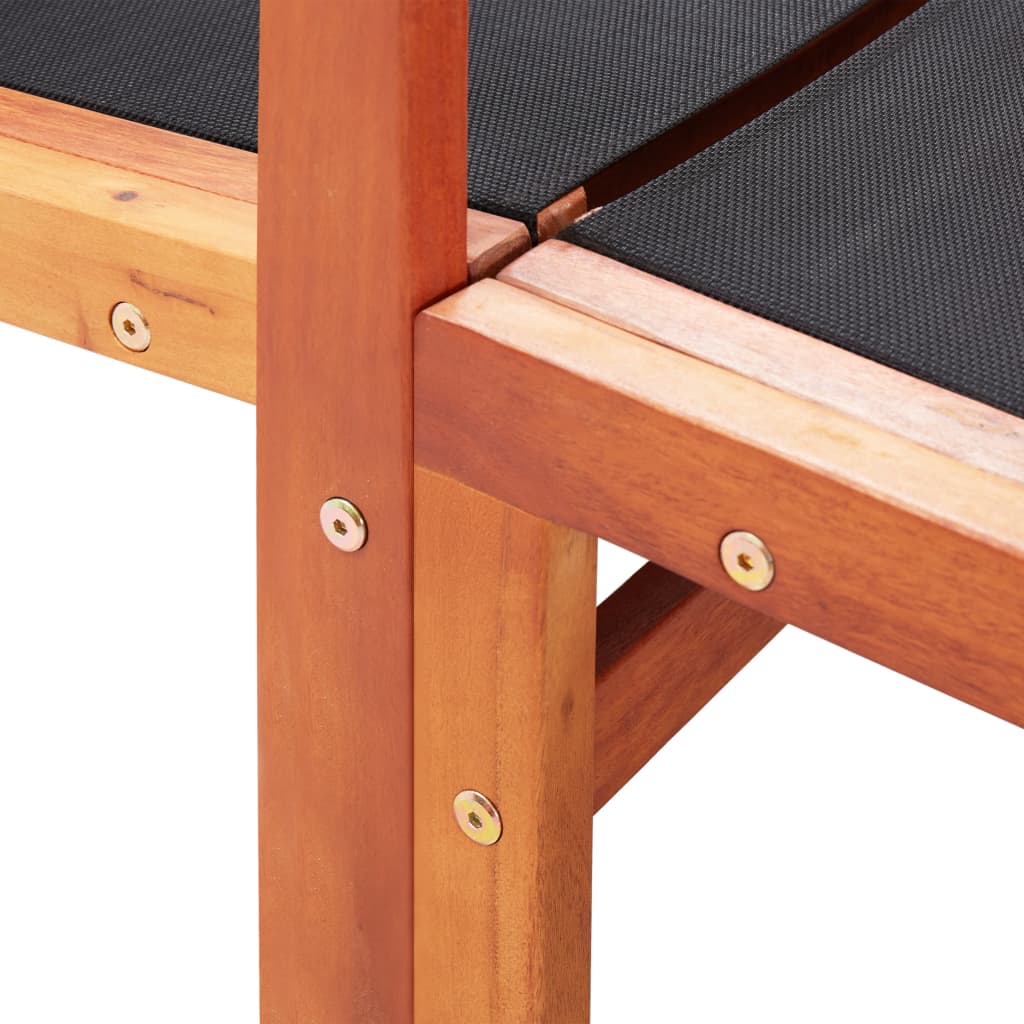 Πολυθρόνα Κήπου με Υποπόδιο Μασίφ Ξύλο Ευκαλύπτου / Textilene - Pakobazaar