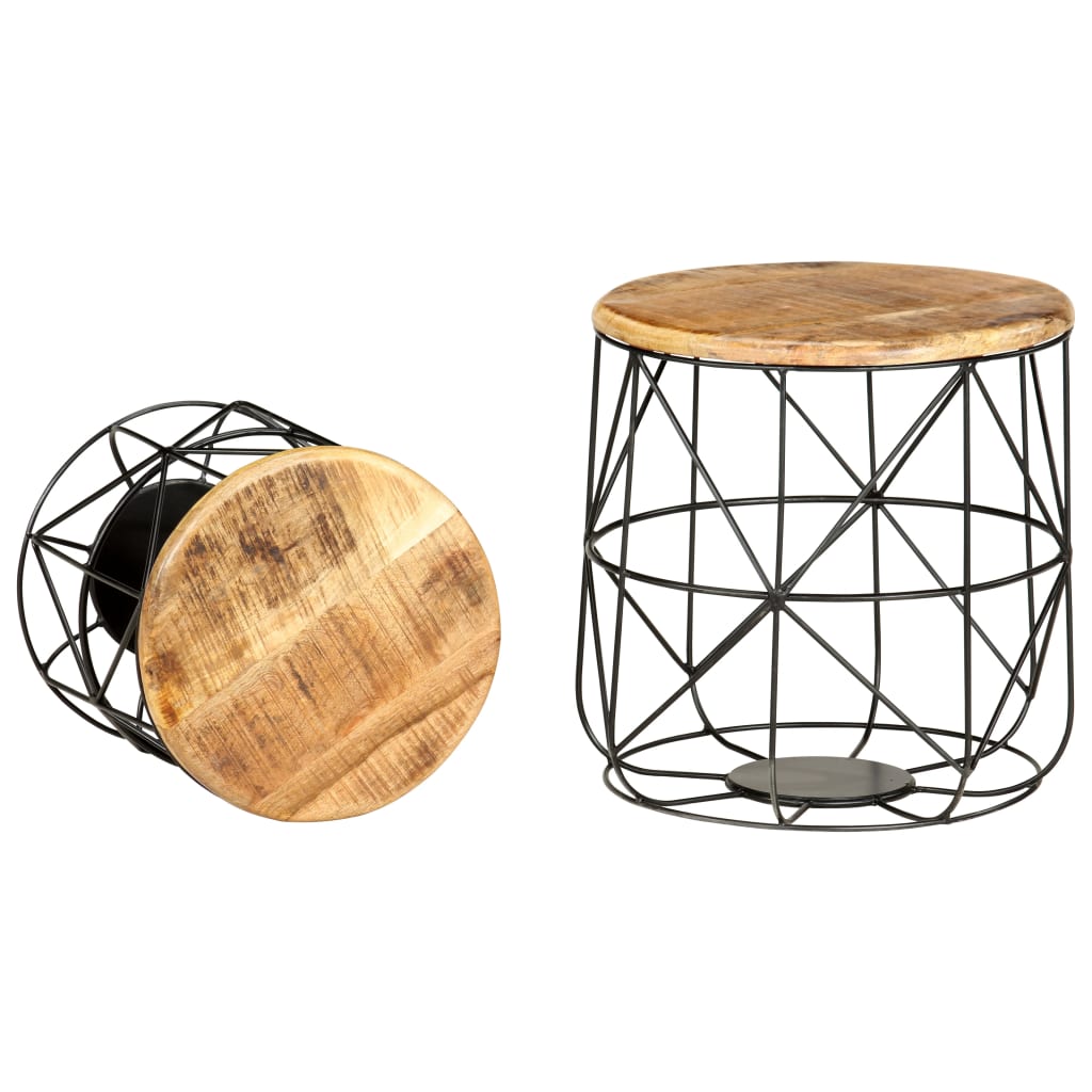 Τραπεζάκια Σαλονιού 2 τεμ. από Μασίφ Ξύλο Μάνγκο - PAKOBAZAAR