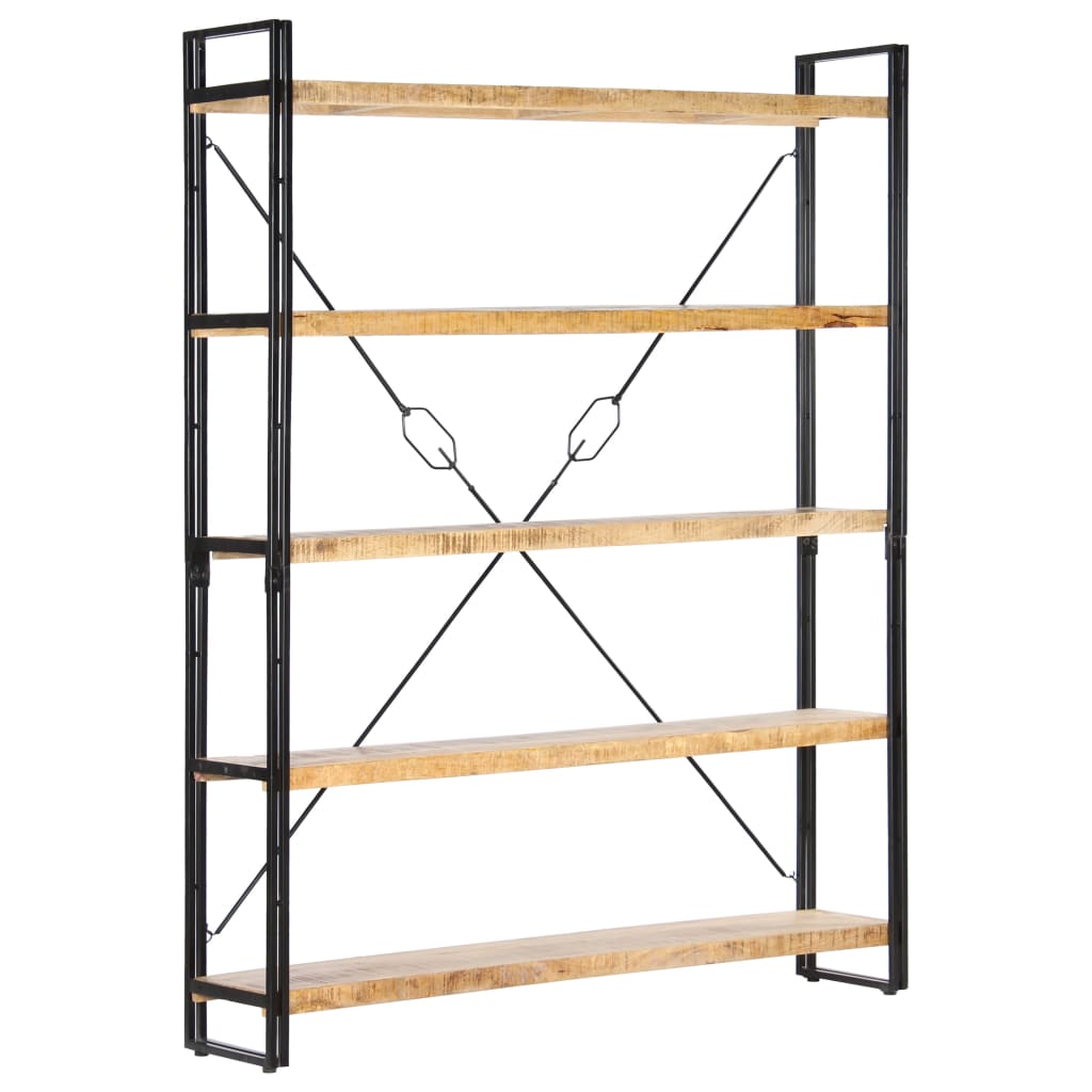 Βιβλιοθήκη με 5 Επίπεδα 140 x 30 x 180 εκ. Μασίφ Ξύλο Μάνγκο - PAKOBAZAAR