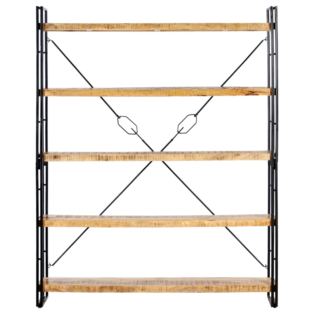 Βιβλιοθήκη με 5 Επίπεδα 140 x 30 x 180 εκ. Μασίφ Ξύλο Μάνγκο - PAKOBAZAAR