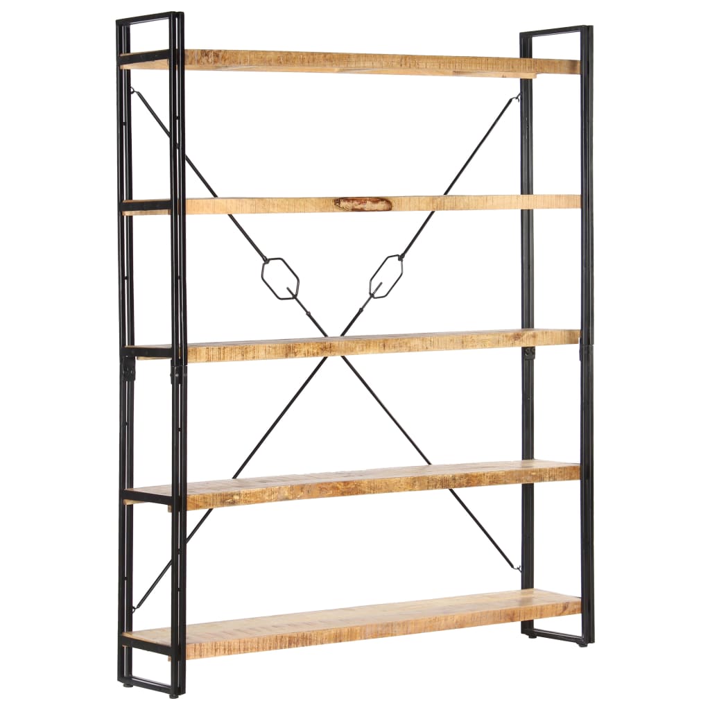Βιβλιοθήκη με 5 Επίπεδα 140 x 30 x 180 εκ. Μασίφ Ξύλο Μάνγκο - PAKOBAZAAR