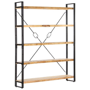Βιβλιοθήκη με 5 Επίπεδα 140 x 30 x 180 εκ. Μασίφ Ξύλο Μάνγκο - PAKOBAZAAR