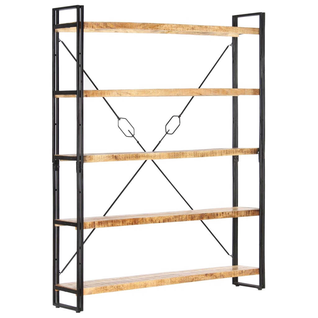 Βιβλιοθήκη με 5 Επίπεδα 140 x 30 x 180 εκ. Μασίφ Ξύλο Μάνγκο - PAKOBAZAAR