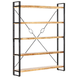 Βιβλιοθήκη με 5 Επίπεδα 140 x 30 x 180 εκ. Μασίφ Ξύλο Μάνγκο - PAKOBAZAAR
