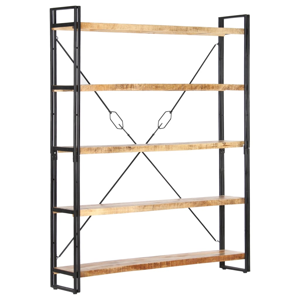 Βιβλιοθήκη με 5 Επίπεδα 140 x 30 x 180 εκ. Μασίφ Ξύλο Μάνγκο - PAKOBAZAAR