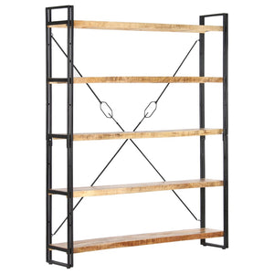 Βιβλιοθήκη με 5 Επίπεδα 140 x 30 x 180 εκ. Μασίφ Ξύλο Μάνγκο - PAKOBAZAAR