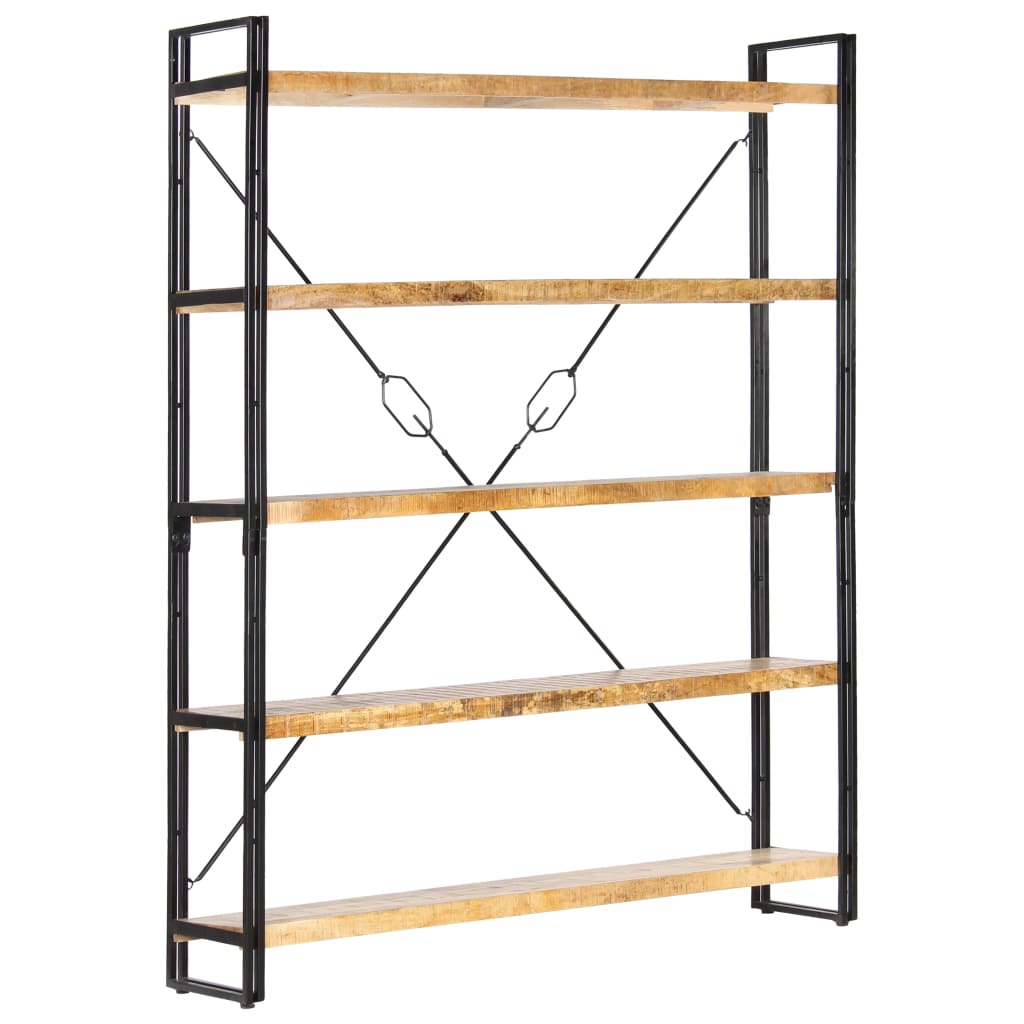 Βιβλιοθήκη με 5 Επίπεδα 140 x 30 x 180 εκ. Μασίφ Ξύλο Μάνγκο - PAKOBAZAAR