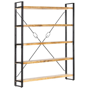 Βιβλιοθήκη με 5 Επίπεδα 140 x 30 x 180 εκ. Μασίφ Ξύλο Μάνγκο - PAKOBAZAAR