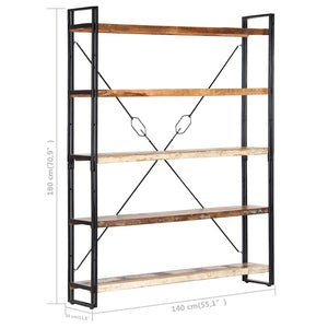 Βιβλιοθήκη με 5 Επίπεδα 140x30x180 εκ. Μασίφ Ανακυκλωμένο Ξύλο - PAKOBAZAAR