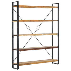 Βιβλιοθήκη με 5 Επίπεδα 140x30x180 εκ. Μασίφ Ανακυκλωμένο Ξύλο - PAKOBAZAAR