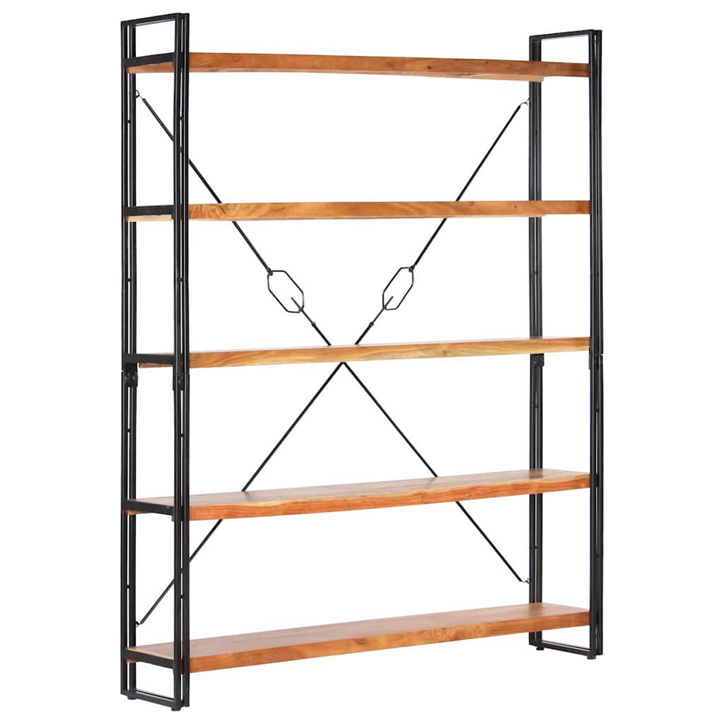 Βιβλιοθήκη με 5 Επίπεδα 140 x 30 x 180 εκ. Μασίφ Ξύλο Ακακίας - PAKOBAZAAR