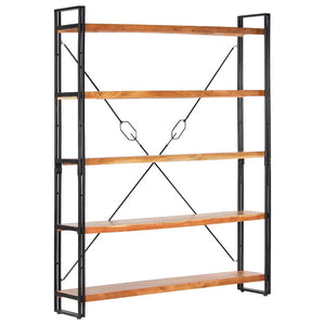 Βιβλιοθήκη με 5 Επίπεδα 140 x 30 x 180 εκ. Μασίφ Ξύλο Ακακίας - PAKOBAZAAR