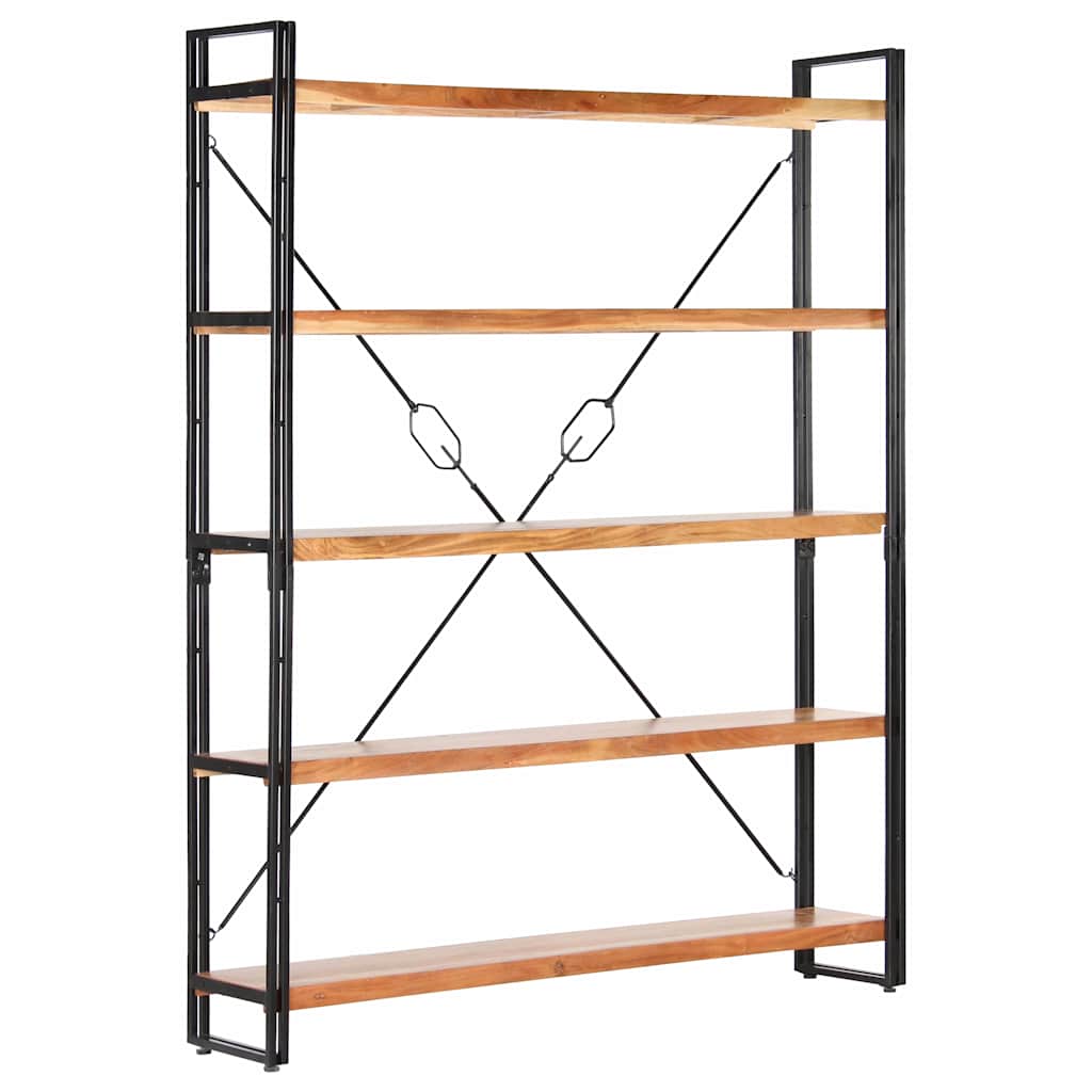 Βιβλιοθήκη με 5 Επίπεδα 140 x 30 x 180 εκ. Μασίφ Ξύλο Ακακίας - PAKOBAZAAR