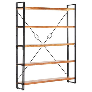 Βιβλιοθήκη με 5 Επίπεδα 140 x 30 x 180 εκ. Μασίφ Ξύλο Ακακίας - PAKOBAZAAR