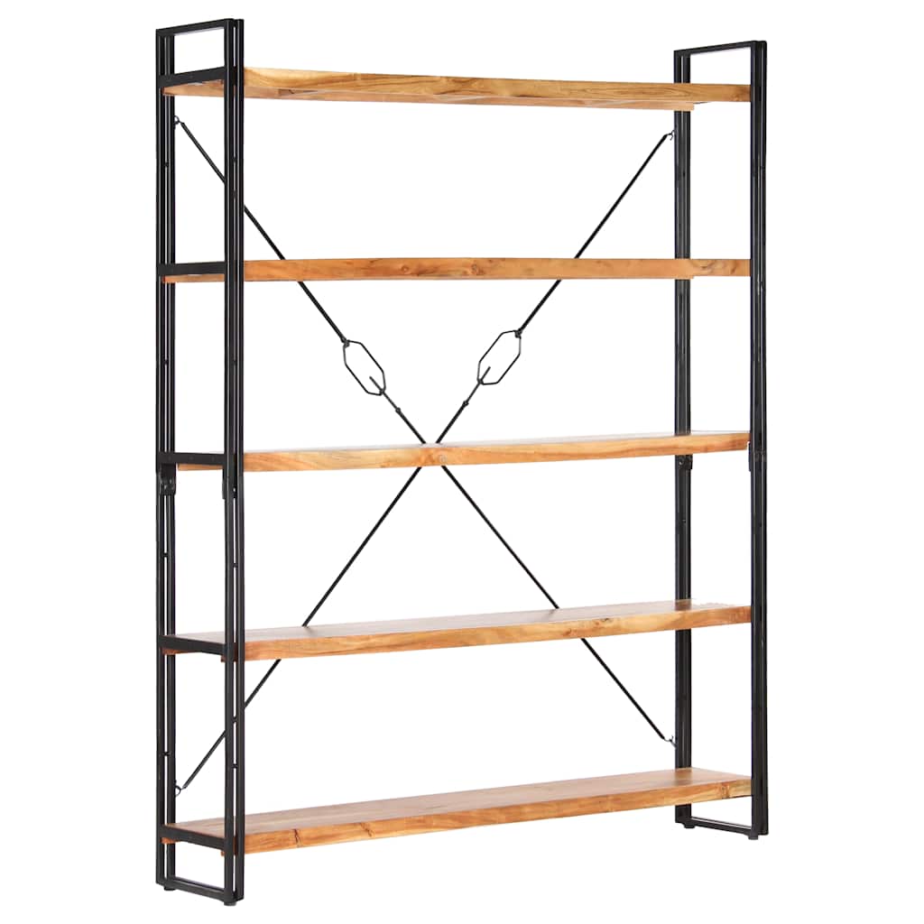 Βιβλιοθήκη με 5 Επίπεδα 140 x 30 x 180 εκ. Μασίφ Ξύλο Ακακίας - PAKOBAZAAR