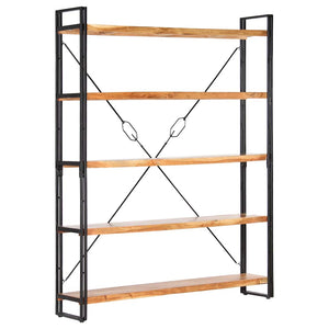 Βιβλιοθήκη με 5 Επίπεδα 140 x 30 x 180 εκ. Μασίφ Ξύλο Ακακίας - PAKOBAZAAR