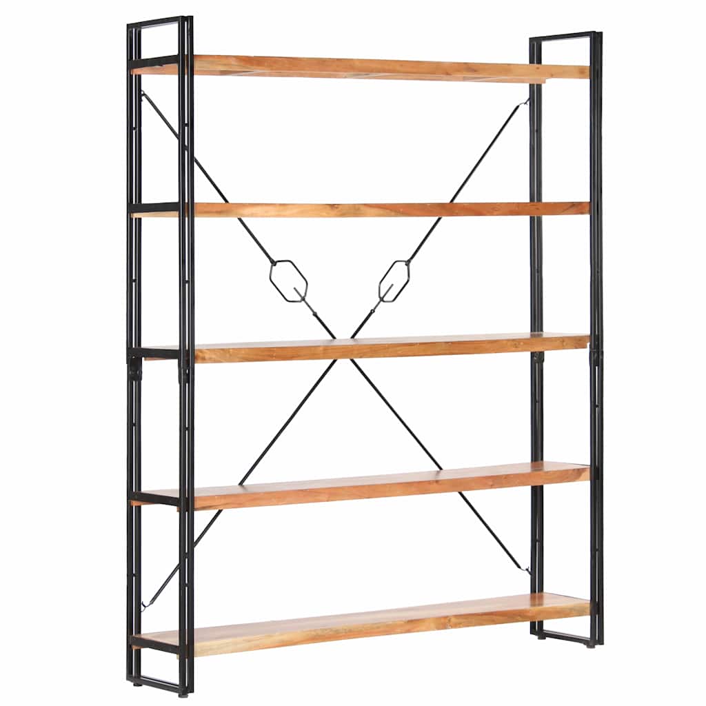 Βιβλιοθήκη με 5 Επίπεδα 140 x 30 x 180 εκ. Μασίφ Ξύλο Ακακίας - PAKOBAZAAR