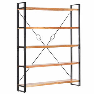 Βιβλιοθήκη με 5 Επίπεδα 140 x 30 x 180 εκ. Μασίφ Ξύλο Ακακίας - PAKOBAZAAR