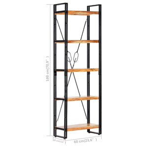 Βιβλιοθήκη με 5 Επίπεδα 60 x 30 x 180 εκ. Μασίφ Ξύλο Ακακίας - PAKOBAZAAR