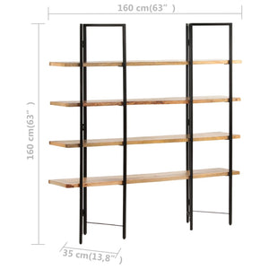 Βιβλιοθήκη με 4 Επίπεδα 160 x 35 x 160 εκ. Μασίφ Ξύλο Μάνγκο - PAKOBAZAAR