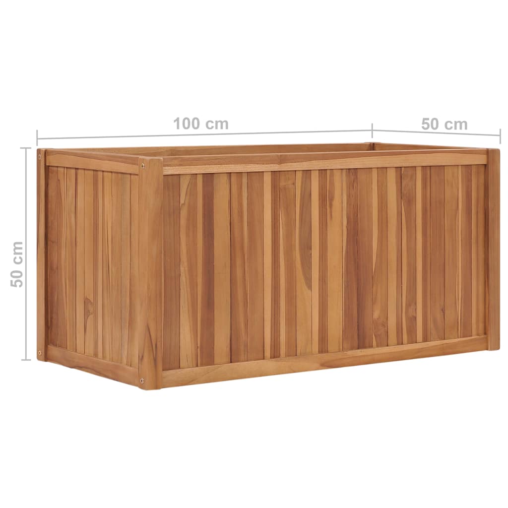 Ζαρντινιέρα Υπερυψωμένη 100 x 50 x 50 εκ. από Μασίφ Ξύλο Teak - Pakobazaar
