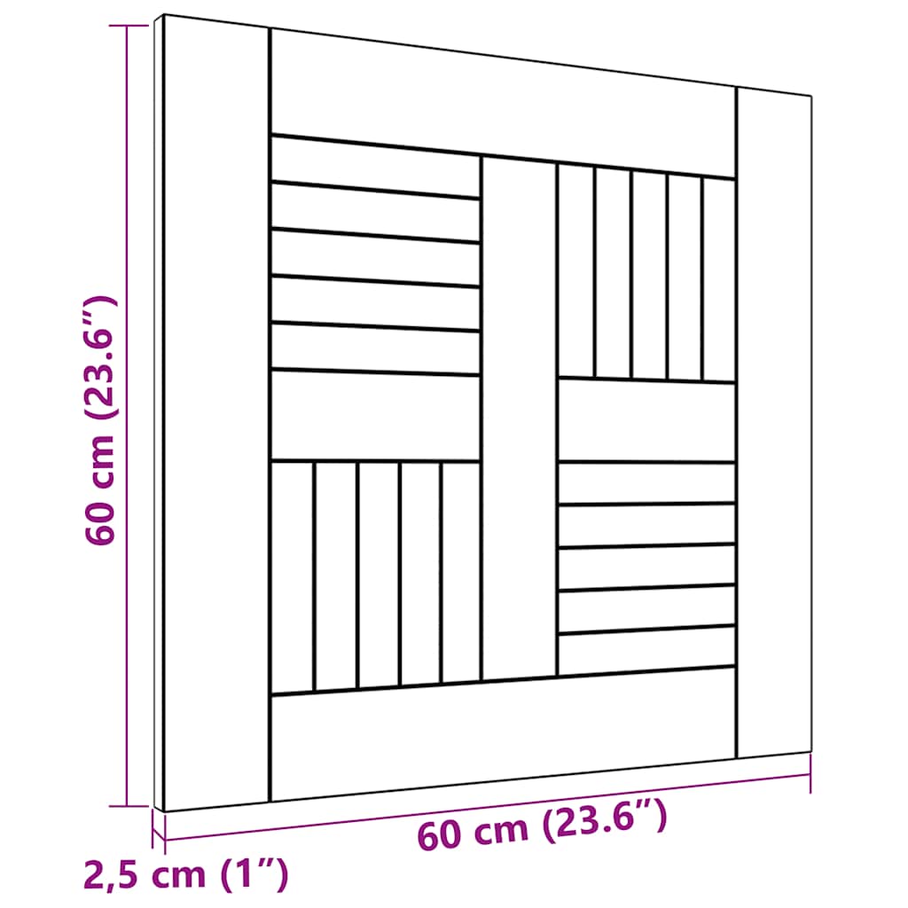 Επιφάνεια Τραπεζιού 60 x 60 x 2,5 εκ. Μασίφ Ξύλο Teak