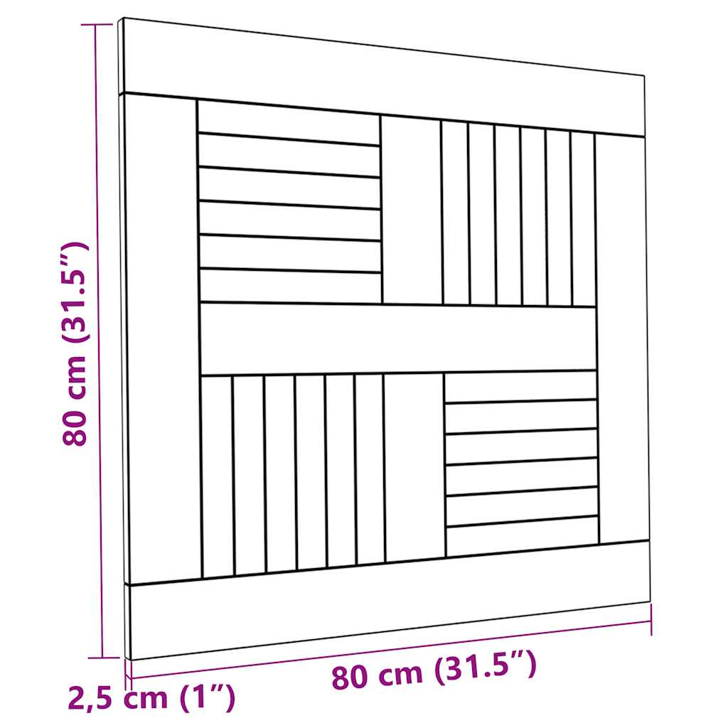 Επιφάνεια Τραπεζιού Τετράγωνη 80x80x2,5 εκ. Μασίφ Ξύλο Teak