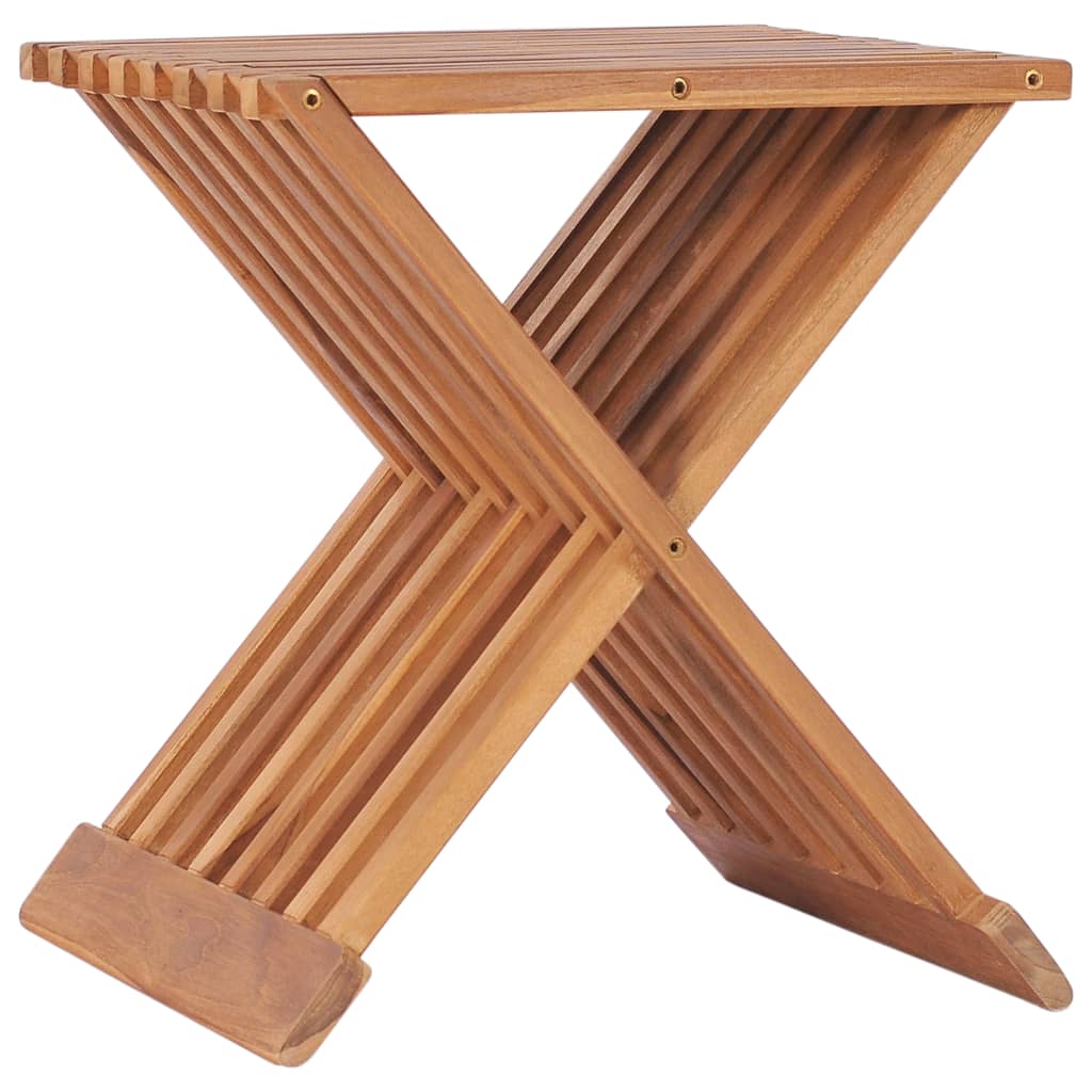 Σκαμπό Πτυσσόμενο 40 x 32 x 45 εκ. από Μασίφ Ξύλο Teak
