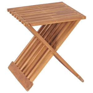 Σκαμπό Πτυσσόμενο 40 x 32 x 45 εκ. από Μασίφ Ξύλο Teak - Pakobazaar