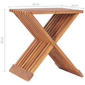 Σκαμπό Πτυσσόμενο 40 x 32 x 45 εκ. από Μασίφ Ξύλο Teak - Pakobazaar