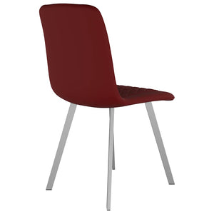Καρέκλες Τραπεζαρίας 4 τεμ. Κόκκινες Βελούδινες - Pakobazaar