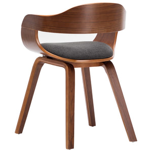 Καρέκλες Τραπεζαρίας 4 τεμ. Σκούρο Γκρι Ύφασμα/Λυγισμένο Ξύλο - PAKOBAZAAR