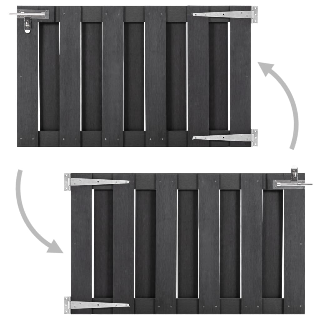 Πόρτα Φράχτη Γκρι 100 x 60 εκ. από WPC - Pakobazaar