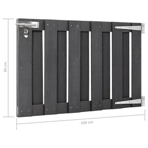 Πόρτα Φράχτη Γκρι 100 x 60 εκ. από WPC - Pakobazaar
