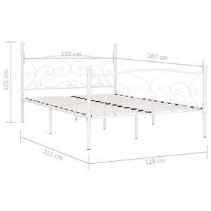 Πλαίσιο Κρεβατιού με Τελάρο Λευκό 120 x 200 εκ. Μεταλλικό - Pakobazaar