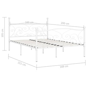 Πλαίσιο Κρεβατιού με Τελάρο Λευκό 160 x 200 εκ. Μεταλλικό - Pakobazaar