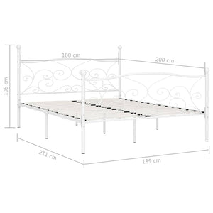 Πλαίσιο Κρεβατιού με Τελάρο Λευκό 180 x 200 εκ. Μεταλλικό - Pakobazaar