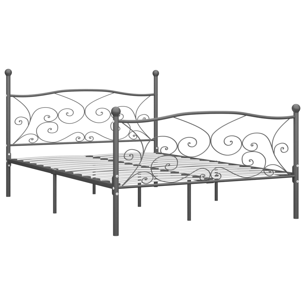 Πλαίσιο Κρεβατιού Γκρι 160 x 200 εκ. Μεταλλικό - Pakobazaar