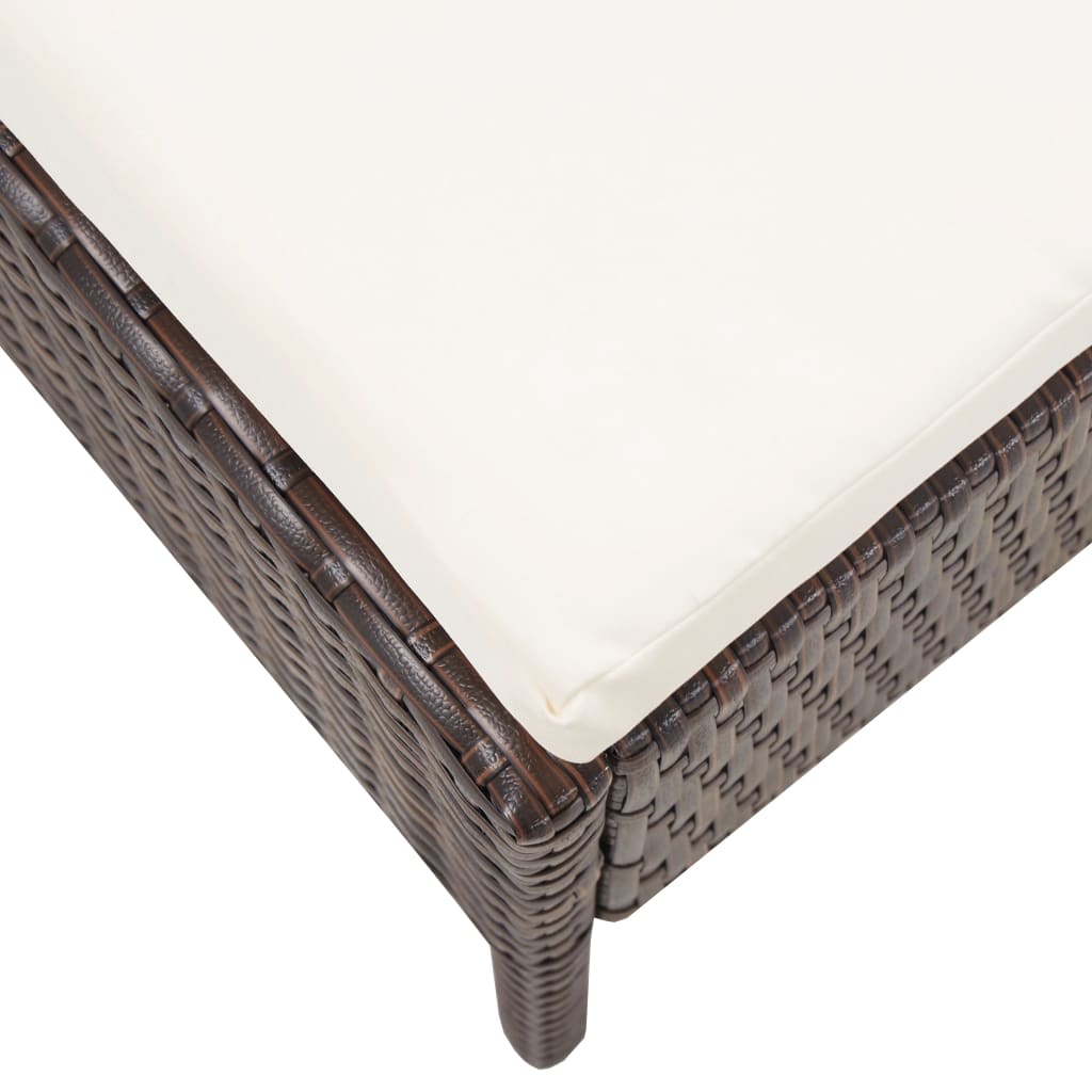 Σαλόνι Κήπου 5 Τεμαχίων Καφέ από Συνθετικό Ρατάν με Μαξιλάρια